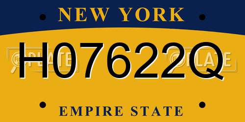 H07622Q New York License Plate