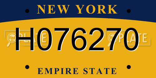 H076270 New York License Plate