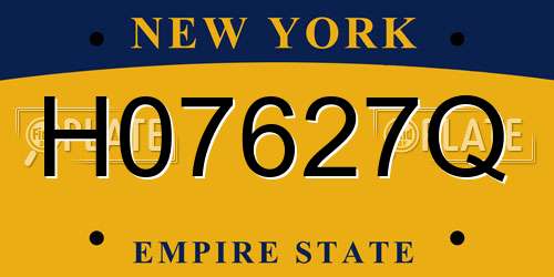 H07627Q New York License Plate