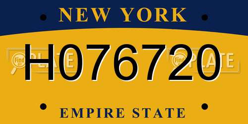H076720 New York License Plate