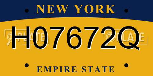 H07672Q New York License Plate