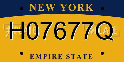 H07677Q New York License Plate