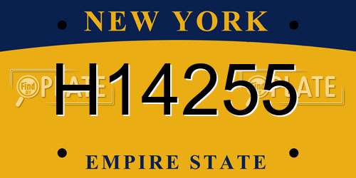 H14255 New York License Plate