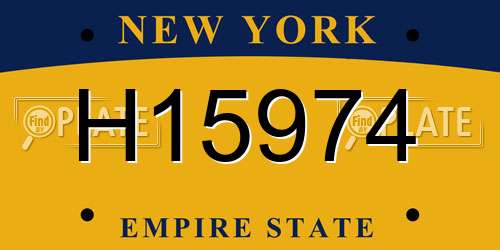 H15974 New York License Plate