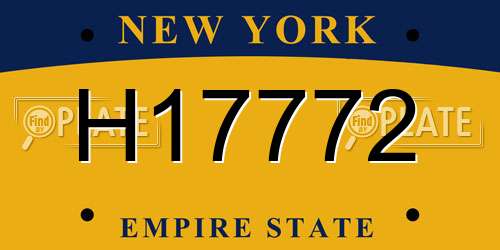 H17772 New York License Plate