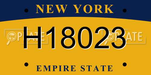 H18023 New York License Plate