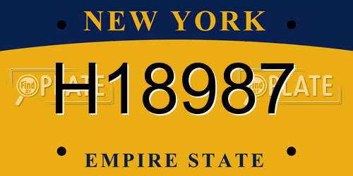 H18987 New York License Plate