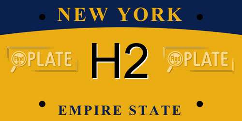 H2 New York License Plate