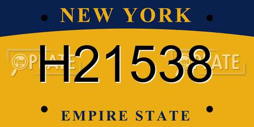 H21538 New York License Plate