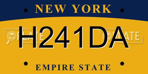 H241DA New York License Plate