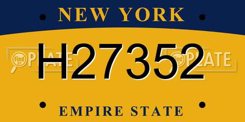 H27352 New York License Plate