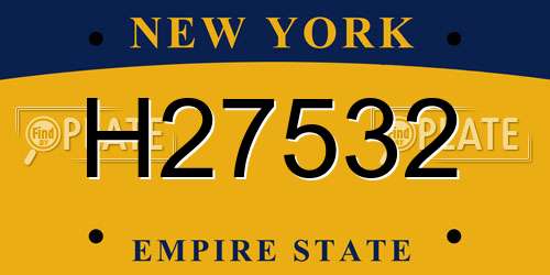 H27532 New York License Plate