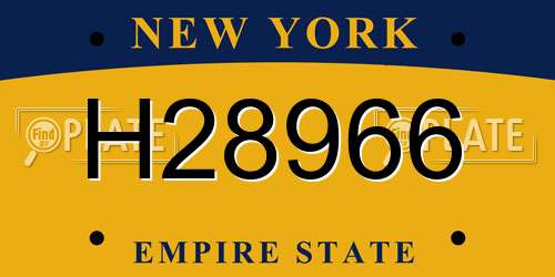 H28966 New York License Plate