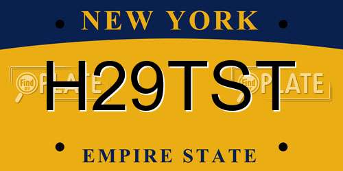 H29TST New York License Plate