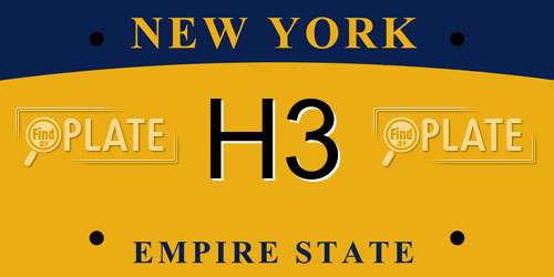 H3 New York License Plate