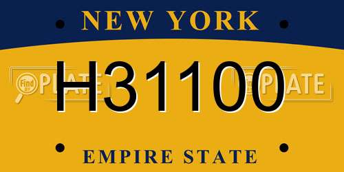 H31100 New York License Plate