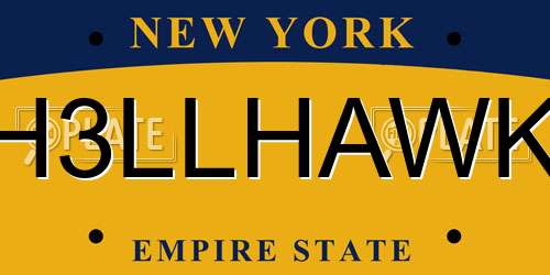H3LLHAWK New York License Plate
