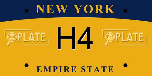 H4 New York License Plate