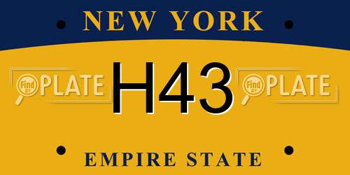 H43 New York License Plate