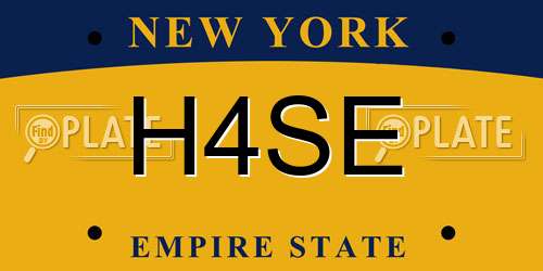 H4SE New York License Plate