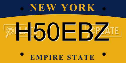 H50EBZ New York License Plate