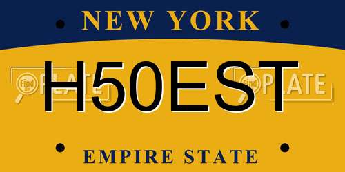 H50EST New York License Plate