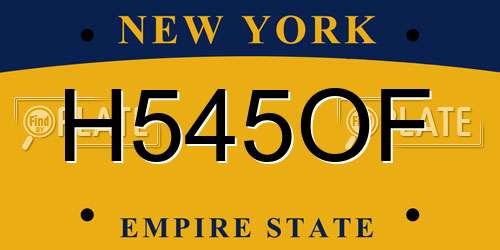 H545OF New York License Plate