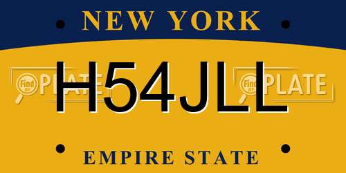 H54JLL New York License Plate