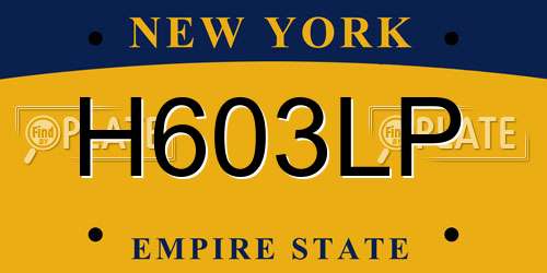 H603LP New York License Plate
