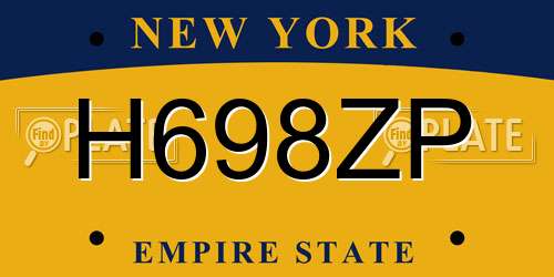 H698ZP New York License Plate