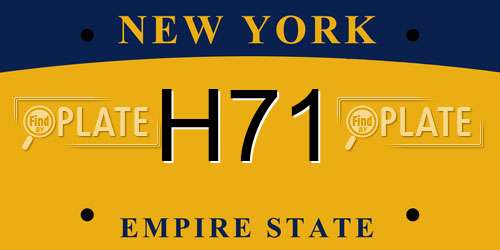 H71 New York License Plate