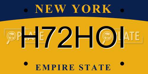 H72HOI New York License Plate