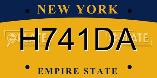 H741DA New York License Plate