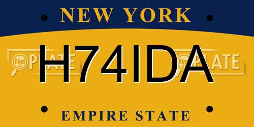 H74IDA New York License Plate