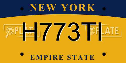H773TI New York License Plate