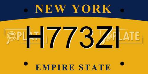 H773ZI New York License Plate