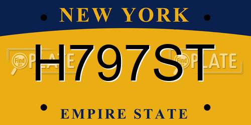 H797ST New York License Plate
