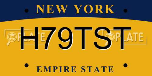 H79TST New York License Plate