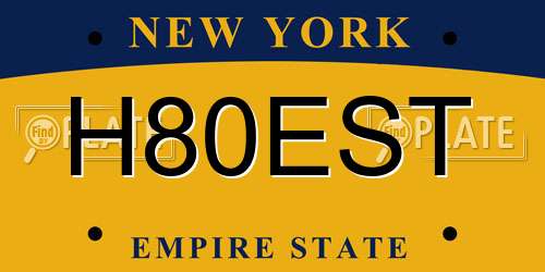 H80EST New York License Plate