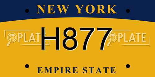H877 New York License Plate