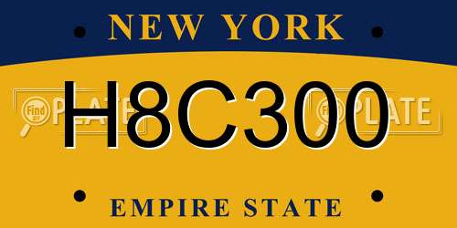 H8C300 New York License Plate