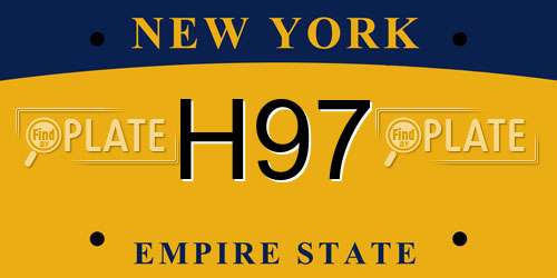 H97 New York License Plate