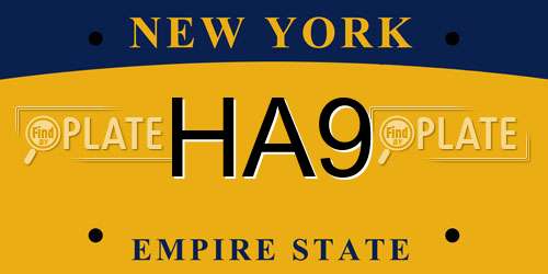 HA9 New York License Plate