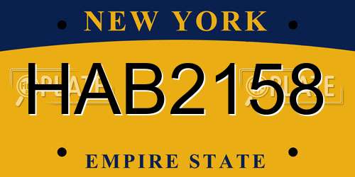 HAB2158 New York License Plate