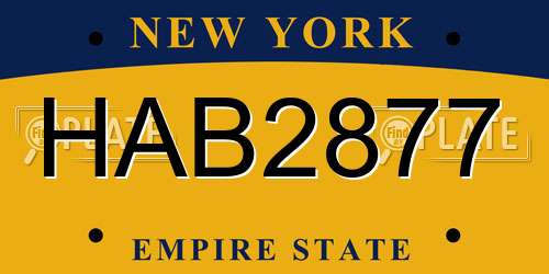 HAB2877 New York License Plate
