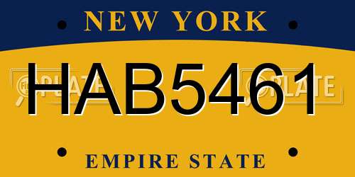 HAB5461 New York License Plate