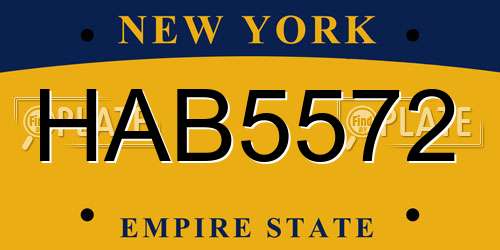 HAB5572 New York License Plate