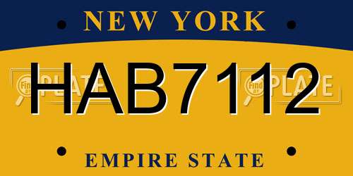 HAB7112 New York License Plate