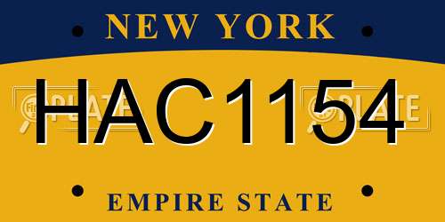 HAC1154 New York License Plate