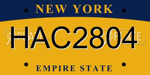 HAC2804 New York License Plate
